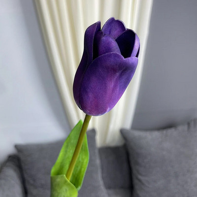 SunMade Real Touch Tulipan Umjetno cvijeće na dodir Umjetno cvijeće za dom Dekoracija hotela Vjenčanje Bračni buket Flores Artificales Ljubičasta