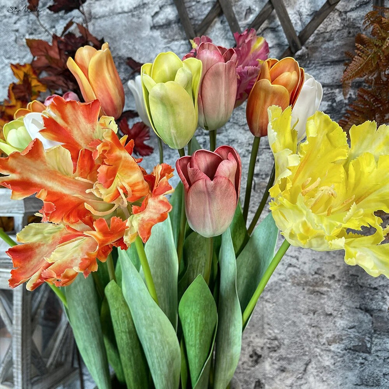 SunMade Real Touch Tulipan Umjetno cvijeće na dodir Umjetno cvijeće za dom Dekoracija hotela Vjenčanje Bračni buket Flores Artificales Ljubičasta