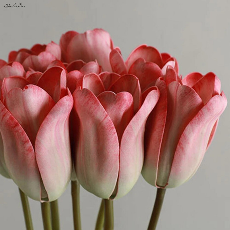 SunMade Real Touch Tulipan Umjetno cvijeće na dodir Umjetno cvijeće za dom Dekoracija hotela Vjenčanje Bračni buket Flores Artificales Ljubičasta