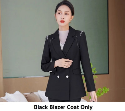 Svinīgi eleganti sieviešu profesionāli biznesa biroja darba apģērbi, biksīšu tērpi ar biksēm un jakām, mētelis OL Styles sieviešu bleizeru komplekts