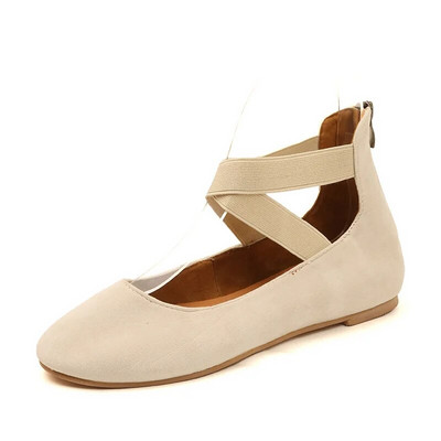 Naiste kingad elastikpael Ristiseotud lamedad kunstnahast madalad kingad, mustad paadikingad naistele, suures suuruses balletis 1145N