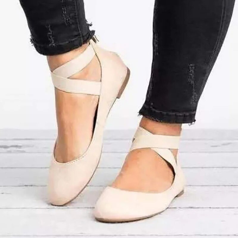 Naiste kingad elastikpael Ristiseotud lamedad kunstnahast madalad kingad, mustad paadikingad naistele, suures suuruses balletis 1145N