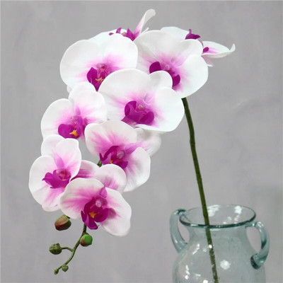 95 cm 9 glavica umjetno cvijeće pravi dodir latex leptir orhideja dekor uredski dom Božić vjenčanje PU cvijeće umjetne posude