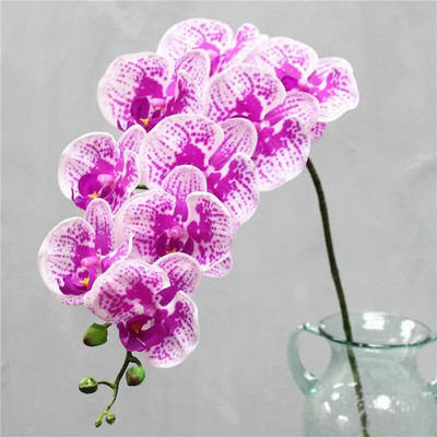 95 cm 9 glavica umjetno cvijeće pravi dodir latex leptir orhideja dekor uredski dom Božić vjenčanje PU cvijeće umjetne posude