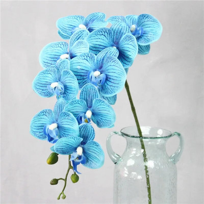 95 cm 9 glavica umjetno cvijeće pravi dodir latex leptir orhideja dekor uredski dom Božić vjenčanje PU cvijeće umjetne posude