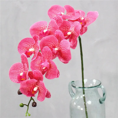 95 cm 9 glavica umjetno cvijeće pravi dodir latex leptir orhideja dekor uredski dom Božić vjenčanje PU cvijeće umjetne posude
