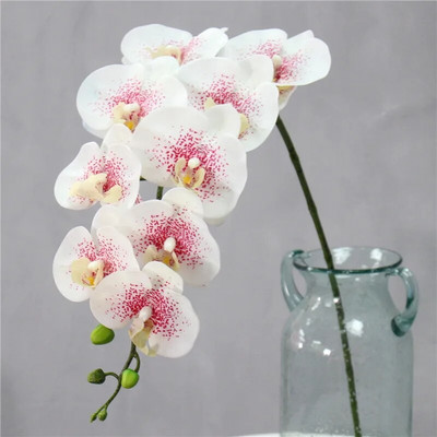 95 cm 9 glavica umjetno cvijeće pravi dodir latex leptir orhideja dekor uredski dom Božić vjenčanje PU cvijeće umjetne posude