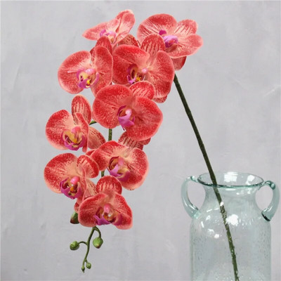 95 cm 9 glavica umjetno cvijeće pravi dodir latex leptir orhideja dekor uredski dom Božić vjenčanje PU cvijeće umjetne posude