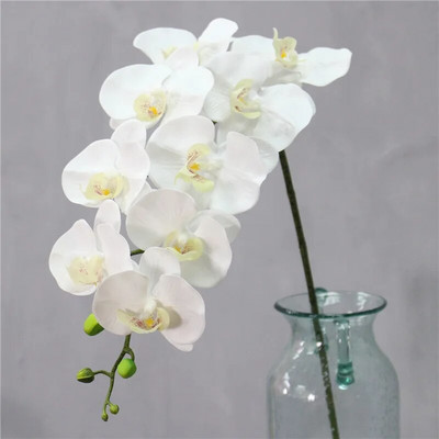 95 cm 9 glavica umjetno cvijeće pravi dodir latex leptir orhideja dekor uredski dom Božić vjenčanje PU cvijeće umjetne posude