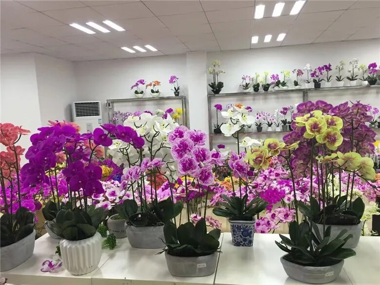 95 cm 9 glavica umjetno cvijeće pravi dodir latex leptir orhideja dekor uredski dom Božić vjenčanje PU cvijeće umjetne posude