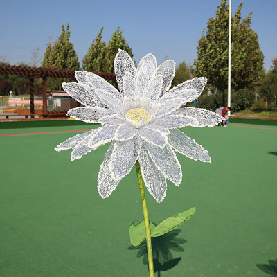 Simulācijas margrietiņa dobi veļa milzu ziedu skatuves displeja iestatījums Mājas noformējums ballītes piegādes izkārtojums Mākslīgie ziedi