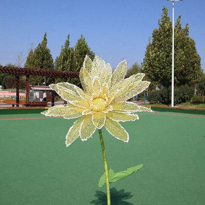 Simulācijas margrietiņa dobi veļa milzu ziedu skatuves displeja iestatījums Mājas noformējums ballītes piegādes izkārtojums Mākslīgie ziedi