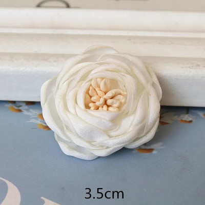 10 DB/tétel fehér sorozat Camellia Rose sifon szövet művirág fej esküvői ruhához ruházat díszítő fejdísz