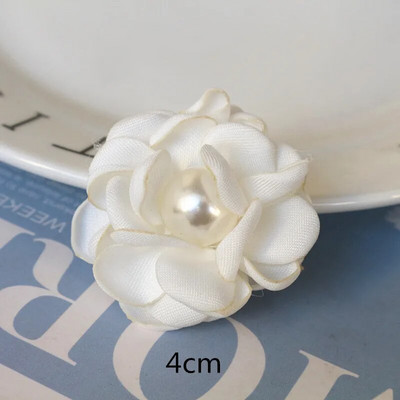 10 DB/tétel fehér sorozat Camellia Rose sifon szövet művirág fej esküvői ruhához ruházat díszítő fejdísz