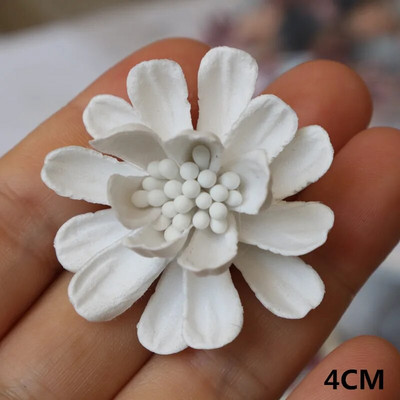 10 DB/tétel fehér sorozat Camellia Rose sifon szövet művirág fej esküvői ruhához ruházat díszítő fejdísz