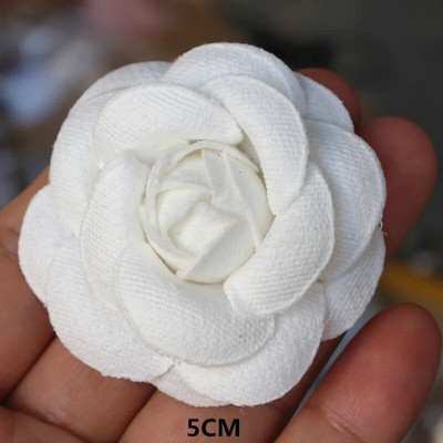 10 DB/tétel fehér sorozat Camellia Rose sifon szövet művirág fej esküvői ruhához ruházat díszítő fejdísz