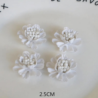 10 DB/tétel fehér sorozat Camellia Rose sifon szövet művirág fej esküvői ruhához ruházat díszítő fejdísz