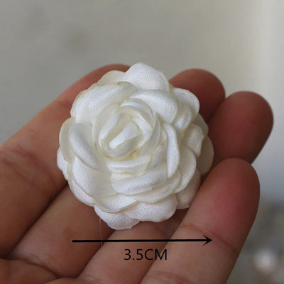 10 DB/tétel fehér sorozat Camellia Rose sifon szövet művirág fej esküvői ruhához ruházat díszítő fejdísz