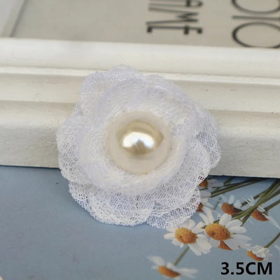 10 DB/tétel fehér sorozat Camellia Rose sifon szövet művirág fej esküvői ruhához ruházat díszítő fejdísz