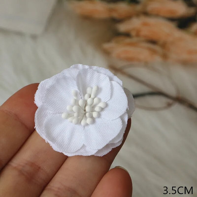 10 DB/tétel fehér sorozat Camellia Rose sifon szövet művirág fej esküvői ruhához ruházat díszítő fejdísz