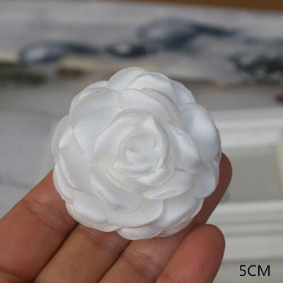 10 DB/tétel fehér sorozat Camellia Rose sifon szövet művirág fej esküvői ruhához ruházat díszítő fejdísz