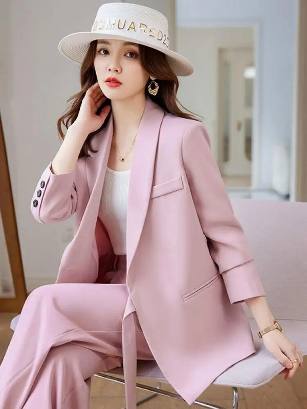 Augstas kvalitātes divdaļīgie komplekti Sieviešu formāli eleganti sieviešu žaketes kostīmi jaka + bikšu komplekts ar platām kājām rudens pavasara luksusa šiks