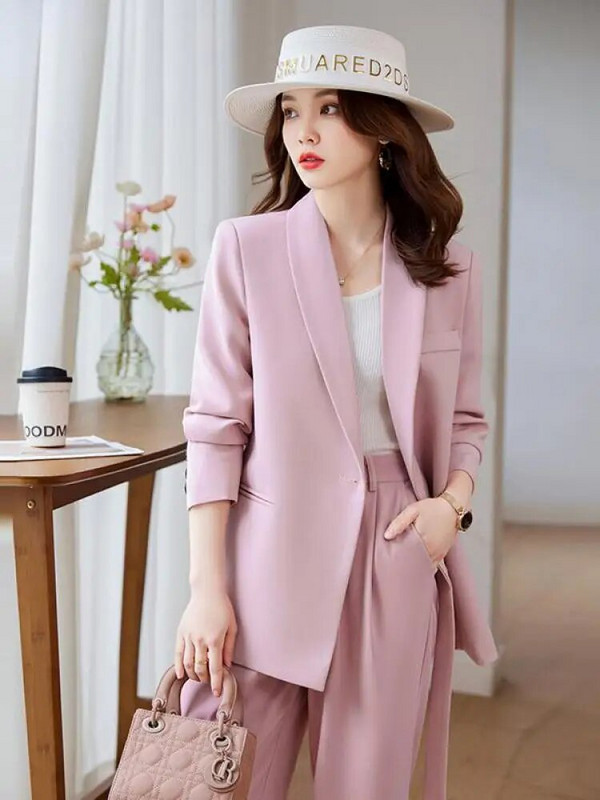 Augstas kvalitātes divdaļīgie komplekti Sieviešu formāli eleganti sieviešu žaketes kostīmi jaka + bikšu komplekts ar platām kājām rudens pavasara luksusa šiks