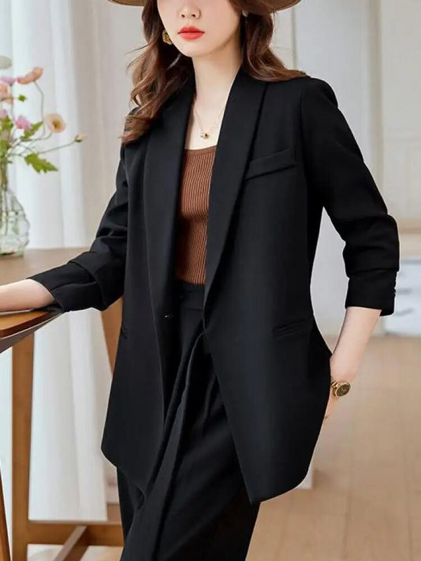 Augstas kvalitātes divdaļīgie komplekti Sieviešu formāli eleganti sieviešu žaketes kostīmi jaka + bikšu komplekts ar platām kājām rudens pavasara luksusa šiks