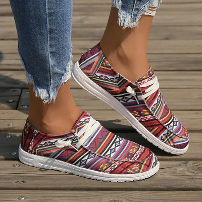 2023 Hot Sale Cipele za žene Ženske ravne cipele na vezanje Jesenske cipele s okruglom glavom u retro etničkom stilu Ženske ravne cipele u nizu boja