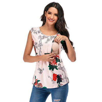 2023 Žene Dame Odjeća za trudnice Majice za dojenje Majice za dojenje Prugasta majica kratkih rukava za mame koje doje