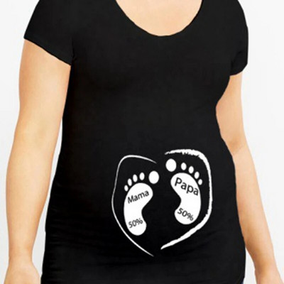 Ljetna majica kratkih rukava za trudnice, ženska odjeća, trudnička majica s patentnim zatvaračem, blizanke s printom, velika veličina S-3XL, smiješna majica kratkih rukava