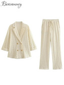 Moodsad volditavad bleiserid, püksid, naiste ülikond, sälguga kolmveerand kahekordse rinnaga jope, naiste komplekt, nööriga sirged püksid, naiste komplektid