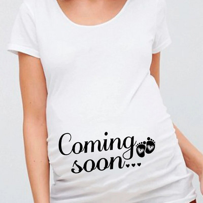 Bebeluș în curând Topuri de maternitate Încărcare pentru bebeluși Tricou pentru sarcină Femei Haine pentru gravide Bebeluș la bord Livrare directă