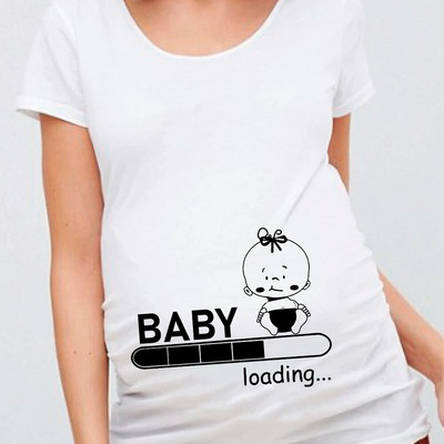 Bebeluș în curând Topuri de maternitate Încărcare pentru bebeluși Tricou pentru sarcină Femei Haine pentru gravide Bebeluș la bord Livrare directă