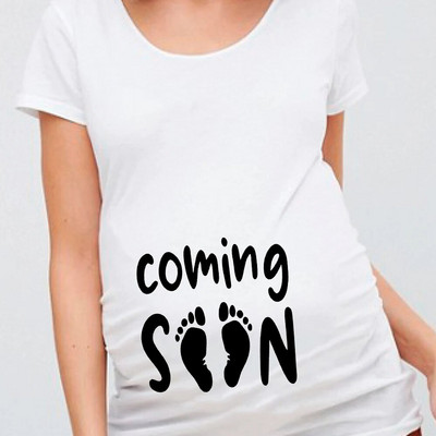 Bebeluș în curând Topuri de maternitate Încărcare pentru bebeluși Tricou pentru sarcină Femei Haine pentru gravide Bebeluș la bord Livrare directă