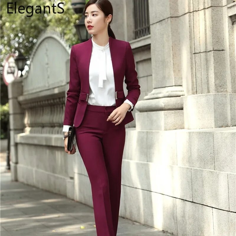 Uredska uniforma za 2023. Svečani komplet sakoa Elegantna odijela Ženska poslovna radna odijela s hlačama Ženski kompleti od 2 komada Modna odjeća Odjevna kombinacija