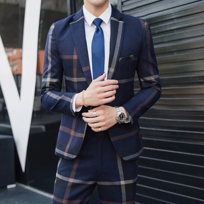 Kaput Prsluk Hlače 2023 Muški modni butik prugasto vjenčano odijelo Komplet od tri komada Muški poslovni ležerni sakoi Jakna Hlače