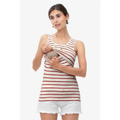 Καλοκαιρινό νέο μοντέρνο μπλουζάκι για έγκυες γυναίκες με ριγέ αμάνικο γιλέκο μπλουζάκια για θηλασμό μητρότητας