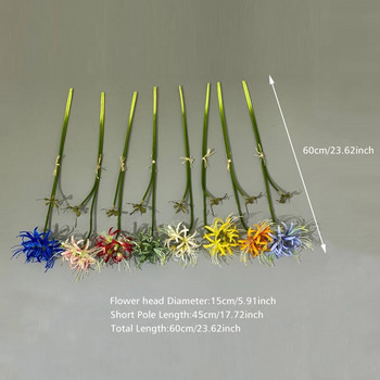 Изкуствено цвете Пластмасови копринени цветни клони на равноденствие Червен паяк Лилия Higan Bana Стъбла за флорални декоративни Манджусака