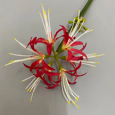 Művirág műanyag selyem napéjegyenlőség virágágak Vörös pókliliom higan bana szárak a virágos dekoratív manjusaka számára