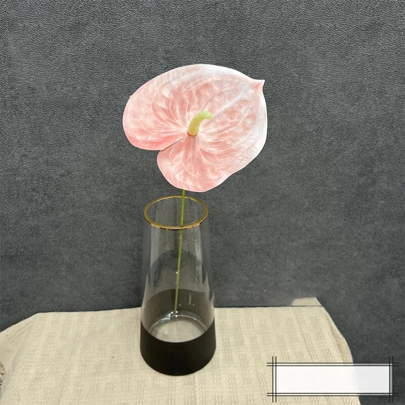 5 gab. Mākslīgais zieds Real Touch Anthurium Lotus Wedding Bride Viltus puķu augs DIY Party Ziemassvētku mājas dekorēšanas aksesuāri