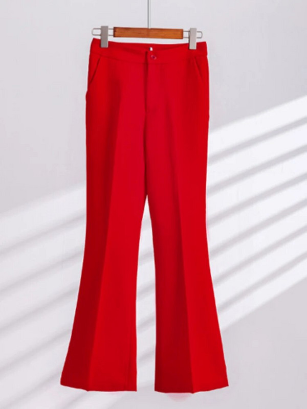 Šik i elegantan ženski komplet hlača s kosim prsima Sakoi na rever za ženske komplete Odijelo + hlače 2-dijelni set Luksuzno žensko odijelo