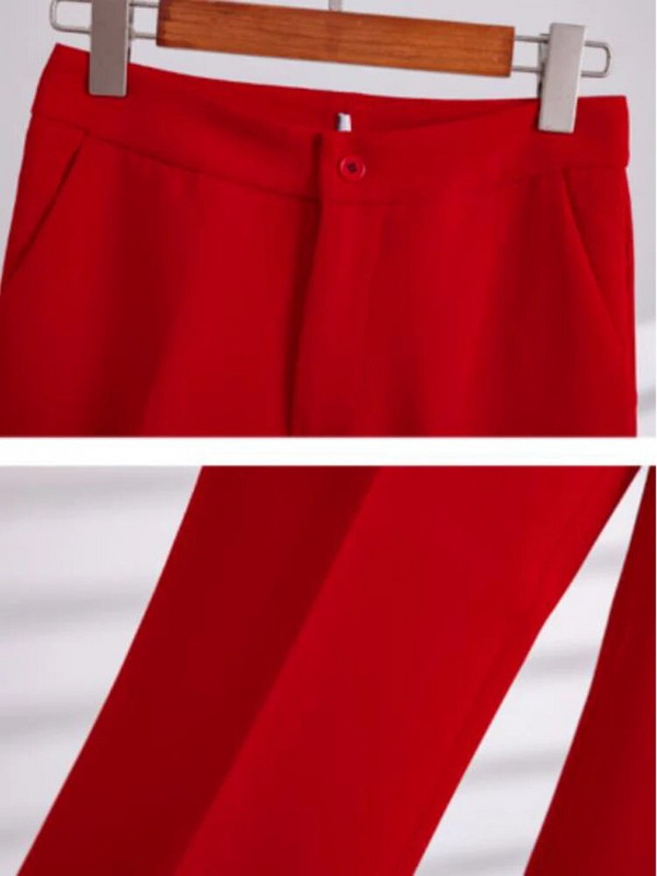 Šik i elegantan ženski komplet hlača s kosim prsima Sakoi na rever za ženske komplete Odijelo + hlače 2-dijelni set Luksuzno žensko odijelo