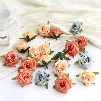 10/20 τεμ. τριαντάφυλλο τεχνητά λουλούδια Κεφάλι ψεύτικο λουλούδι για προμήθειες διακόσμησης γάμου Γεμιστικό μπουκέτο νύφης Χειροτεχνία σπιτιού διακόσμηση Στεφάνι