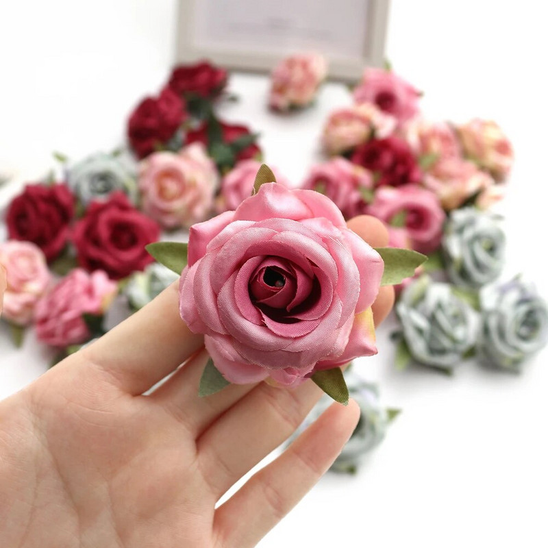 10/20 gab. Rožu mākslīgie ziedi, galvas viltus zieds kāzu dekorēšanai, piederumi līgavas pušķu pildvielai mājas dekoru amatniecības vainags