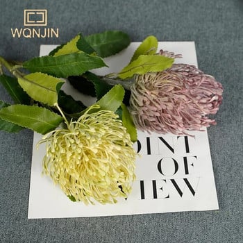 WQNJIN Симулирана голяма подложка за игла Цвете Imperial Flower Пластмасово цвете Декорация на дома Всекидневна Фалшиво цвете