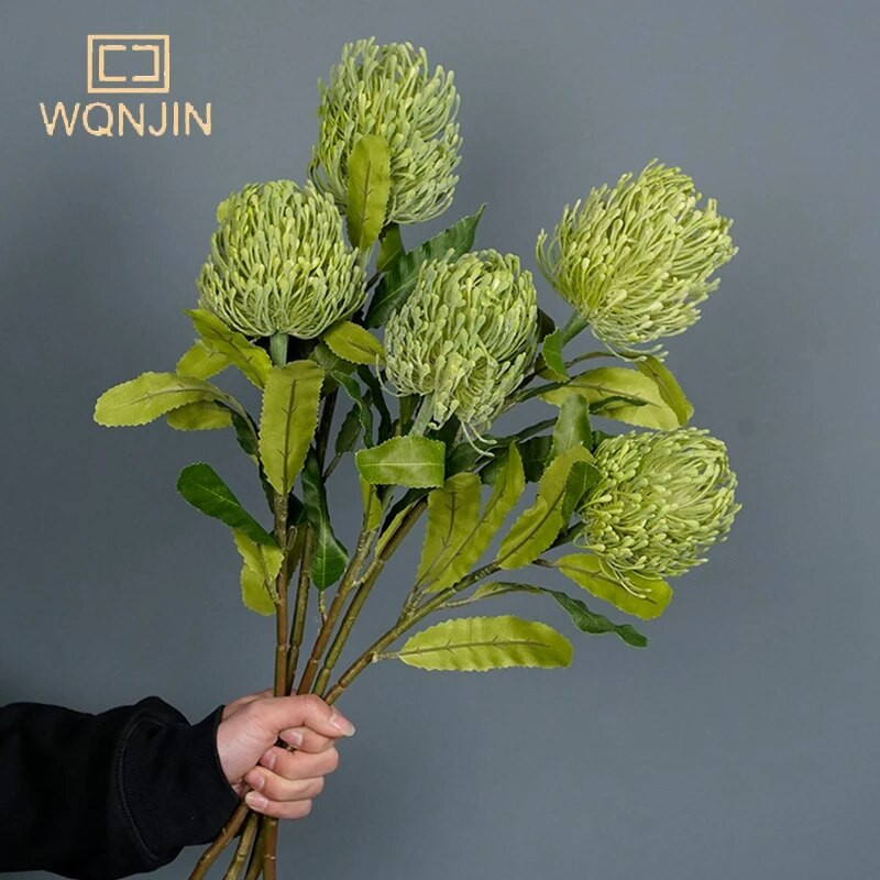 WQNJIN Imituotas didelių adatų pagalvėlių gėlė Imperial gėlė Plastikinė gėlė Namų dekoravimas Svetainės netikrų gėlių augalas