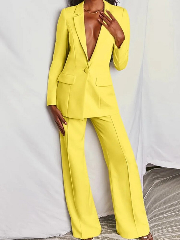 TPJB Žensko ljetno elegantno odijelo s hlačama Uredska ženska ležerna poslovna dvodijelna jakna Ženska modna formalna vintage odjeća