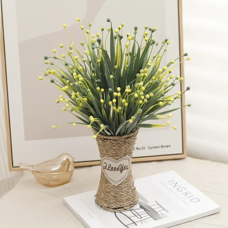 Bijelo umjetno cvijeće Berry plastika za uređenje doma Božićni vjenčani pribor Lažni obrt za rezanje cvijeća DIY aranžman