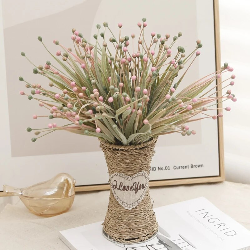 Bijelo umjetno cvijeće Berry plastika za uređenje doma Božićni vjenčani pribor Lažni obrt za rezanje cvijeća DIY aranžman